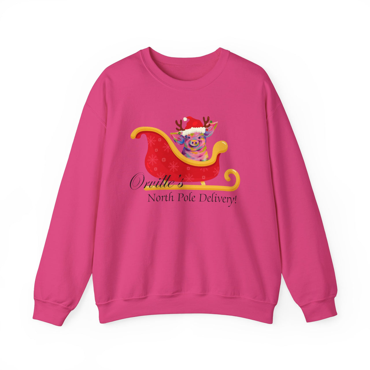 "Orville's North Pole Delivery" with Artwork by Donald Wilson - Unisex Heavy Blend™ Crewneck Sweatshirt