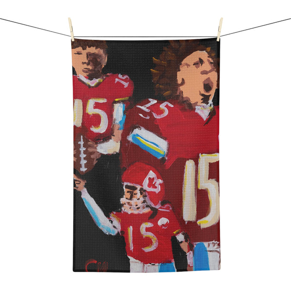 "Patrick Mahomes" by Casey McLain - Microfiber Tea Towel