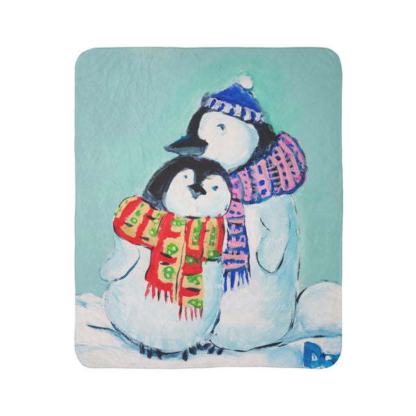 "It's Cold Outside" by Dee Hermes - Fleece Sherpa Blanket