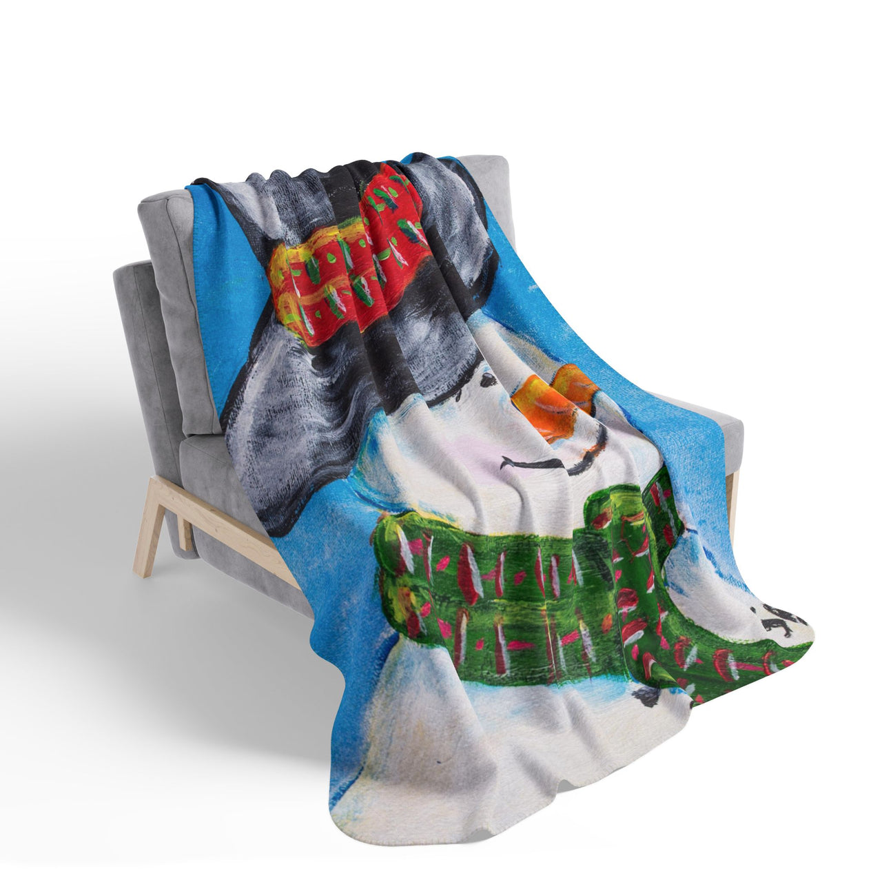 "Frosty" by Stan Balman - Fleece Sherpa Blanket