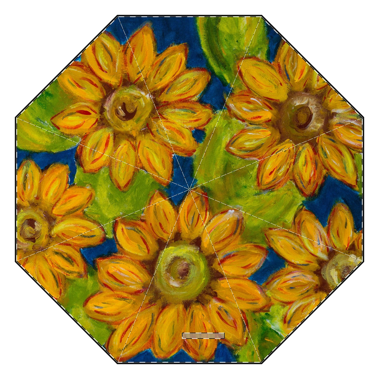 "Sunflowers" by Stephanie Drews - Semi-Automatic Foldable Umbrella