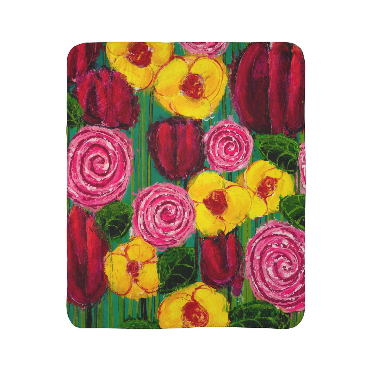 "Water Your Flowers" by Casey McLain - Fleece Sherpa Blanket