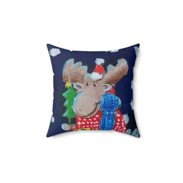 "Mr. Moose" by Doug Ricker Square Pillow