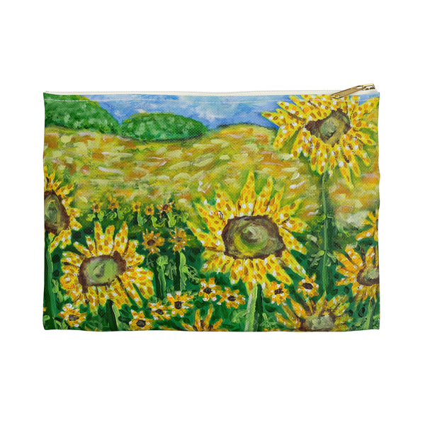 "Kansas Sunflowers" by Joey Holmes - Accessory Pouch